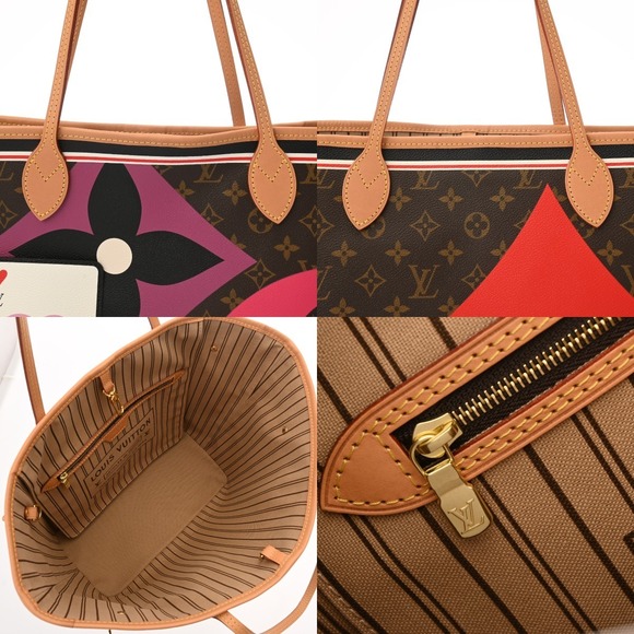 Louis Vuitton Game Monogram Tote Neverfull Brown Canvas On Bag